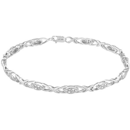 1/8 Carat T.W. Round White Diamond Sterling Silver Fashion Bracelet