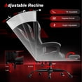 thumbnail image 4 of Frovlni Ergonomic Gaming Chair for Adults with Footrest, Reclining High Back PU Leather Office Computer Chair, Height Adjustable Headrest & Lumbar Support, Black & Gray, 4 of 9
