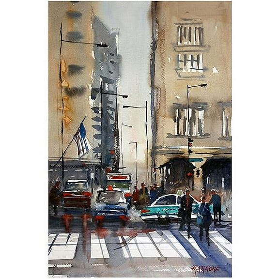 Trademark Art "Rush Hour - Chicago" Canvas Art by Ryan Radke