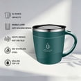 thumbnail image 2 of 16oz Double Wall Stainless Steel Airtight Coffee Mug with Handle and Splash Lid (Green), 2 of 9