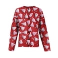 thumbnail image 4 of WTOBBY Women's Christmas Print Knit Cardigan, Long Sleeve Pullover with Festive Designs, Cozy for Holiday Parties and Winter Wear,Vermilion XL, 4 of 6