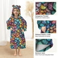 thumbnail image 3 of FORMRS Wearable Blanket Hoodie with Sleeves for Kids Cozy Flannel Sweatshirt, Vibrant Dragon Scales Pattern, 3 of 7