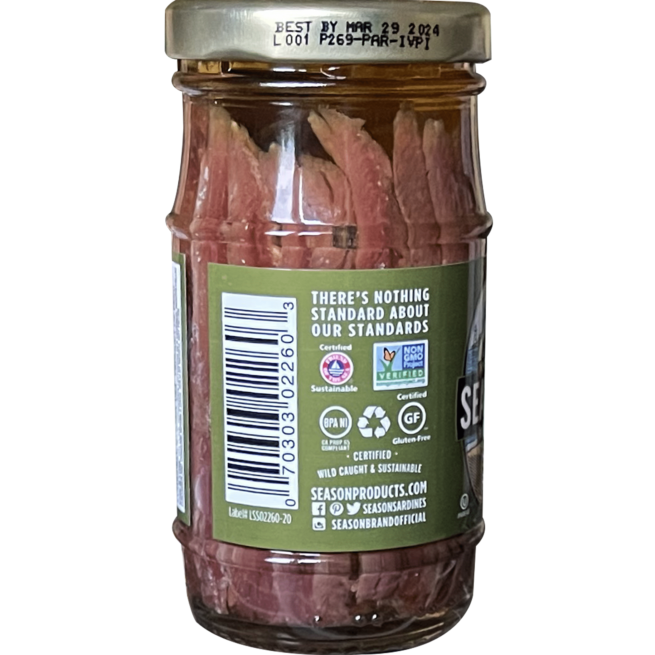 (4 pack) Season Flat Fillet Anchovies in Olive Oil, 4.2 oz Jar