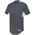 thumbnail image 2 of Holloway Sportswear L Boys  Game7 Two-Button Baseball Jersey Graphite/White 221224, 2 of 2