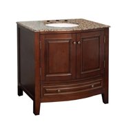 Bellaterra Home 36 in Single sink vanity-wood-dark walnut