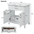 thumbnail image 2 of Harper & Bright Designs 30" Bathroom Vanity with Ceramic Sink, Bathroom Vanity Cabinet with Storage Door and Built-in Hidden Drawer, White, 2 of 15
