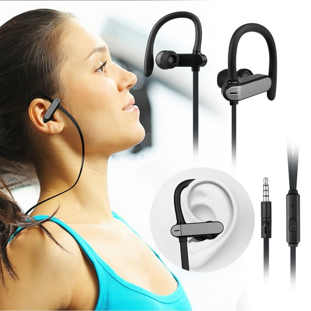Wired Over Ear Sport Earbuds, Sweatproof in Ear Headphones for Running