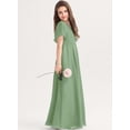 thumbnail image 3 of Drtj 2-14T Kids Teens Junior Bridesmaid Flower Girl Dresses Formal Dresses V-Neck Floor-Length Chiffon, 3 of 7
