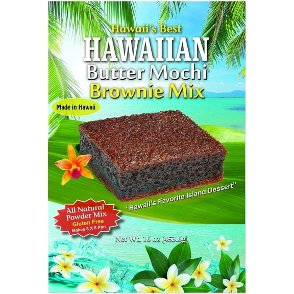 Hawaii's Best Butter Mochi Brownie Mix (With 100% Ghirardelli Cocoa) Gluten Free | Authentic Island Flavor Snack 16oz