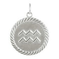 thumbnail image 2 of Reversible Aquarius Zodiac Sign Charm Coin Pendant Necklace in Sterling Silver (18 Inches), 2 of 4