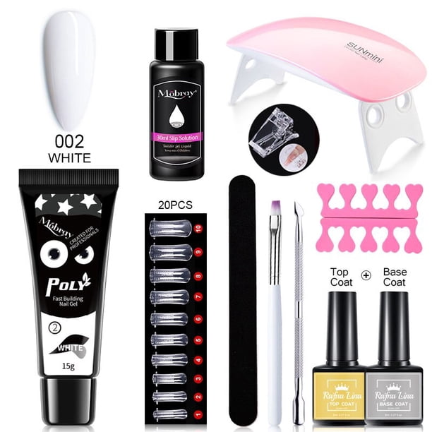 Kit de Gel polivinílico para uñas, lámpara LED UV para uñas, Gel de extensión para uñas, juego de arte de uñas con purpurina y solución deslizante, herramientas de manicura Tan Jianjun unisex