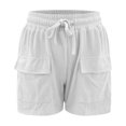 thumbnail image 4 of Daznico Women's High Waist Summer Shorts - Drawstring Elastic Rib Pajama Shorts with Pockets, Trendy Soft Comfort 2025,for Size L, 4 of 4