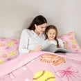 thumbnail image 4 of Erosebridal Softball Sports Kids Queen Comforter Set, Pink Watercolor Bow Bedding Comforter Set, 3 Pieces, 4 of 6