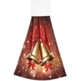 thumbnail image 2 of GZHJMY Christmas Bell Hanging Tie Towels Set of 2, Soft Absorbent Kitchen Hand Towels with Hanging Loops for Kitchen Bathroom Farmhouse Home Decor, 18.2 x 14 Inch Wash Cloths, 2 of 7