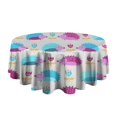 thumbnail image 5 of Cute Hedgehog and Flowers Round Tablecloth 60"x60",Wrinkle Wipeable Table Cloth for Kitchen Dining Room Picnic Patio Party, 5 of 6