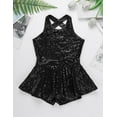 thumbnail image 3 of DPOIS Kids Sequin Leotard Dress Jumpsuit Jazz Dance Costume for Girls Black 14, 3 of 7