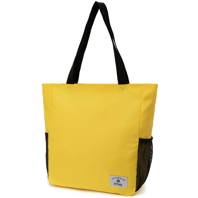 ETidy Large Capacity Foldable Tote Bag With Zipper Waterproof Sandproof Women Beach Bag Handbag Gym Bag Travel Shopping Bag Yellow Walmart