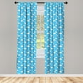 thumbnail image 4 of Ambesonne Sky Blue Window Curtains, Fluffy Clouds Day Time, Each 28" W x 95" L, Deep Sky Blue and White, 4 of 4