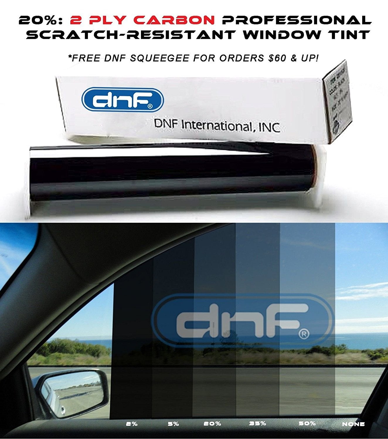 PROTEC Grey 20% 24 X100FT Charcoal 2PLY HIGH Performance Window Film Tint ROLL 
