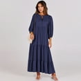 thumbnail image 2 of Luniro Boho Maxi Dresses for Women Floral Flowy Loose Fit 3/4 Sleeve Fall Summer Wedding Guest Dress, 2 of 9