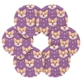 thumbnail image 2 of Haosy Set of 6 Drink Woven Coaster with Holder Heat Resistant Non-Slip Bar Coasters 4 Inches Corgi Dog Faces, 2 of 7