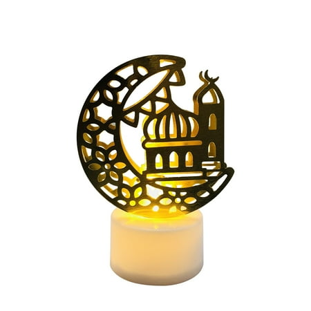 

ZAROYEAX Ramadan Decorations Lantern Lights Moon Shaped Mubarak Crafts LED Night Light Home Table Bedroom Gift Party Festival Decor