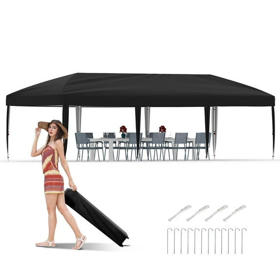 Canopy Tent Pop Up 10x13 ft,Heavy Duty Outdoor Canopy Tent with Portable Roller Bag,Outdoor Patio Portable Commercial Canopies Shelter,Gazebo with 3 Adjustable Height for Party,Wedding