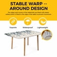 thumbnail image 4 of Navy Blue Eucalyptus Table Cloths for 6 Foot Rectangle Tables, Farmhouse Weeping Leaves Linen Patio Waterproof Elastic Fitted Tablecloths, Washable Rectangular Table Cover for Camping, 4 of 8