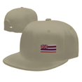 thumbnail image 4 of DouZhe Casquette à Visière Plate Snapback, Imprimés Drapeau Rayures État Hawaïen Ajustable Jaune Casquette de Baseball Adulte, 4 of 6