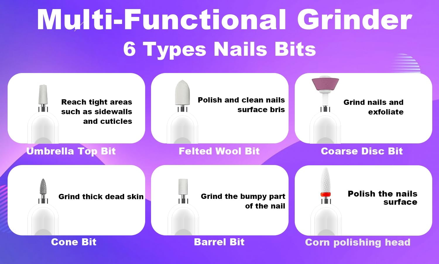Portable Cordless Nail Drill Manicure Pedicure Drill Acrylic Gel Nail Shape Tools Nail Grinding Machine with Spotlight Red