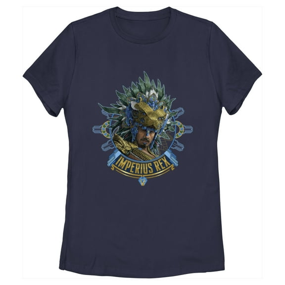 Women's Black Panther: Wakanda Forever Namor Imperius Rex Portrait  Graphic Tee Navy Blue X Large