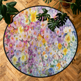 thumbnail image 7 of CURLYOOT Round Rug 3ft Flower Area Rug, Washable Circle Mat Non Slip Floor Carpet Mat, Colorful Soft Indoor Rugs for Entryway Living Room Dining Room Bedroom, 7 of 7