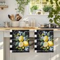 thumbnail image 4 of Summer Lemon Kitchen Towels Set of 2, Vintage Black Plaid Blue Spring Floral Absorbent Dish Towels for Kitchen, Microfiber Hand Towel, Quick Drying Tea Towel for Cleaning Decorative Dishcloths, 4 of 7