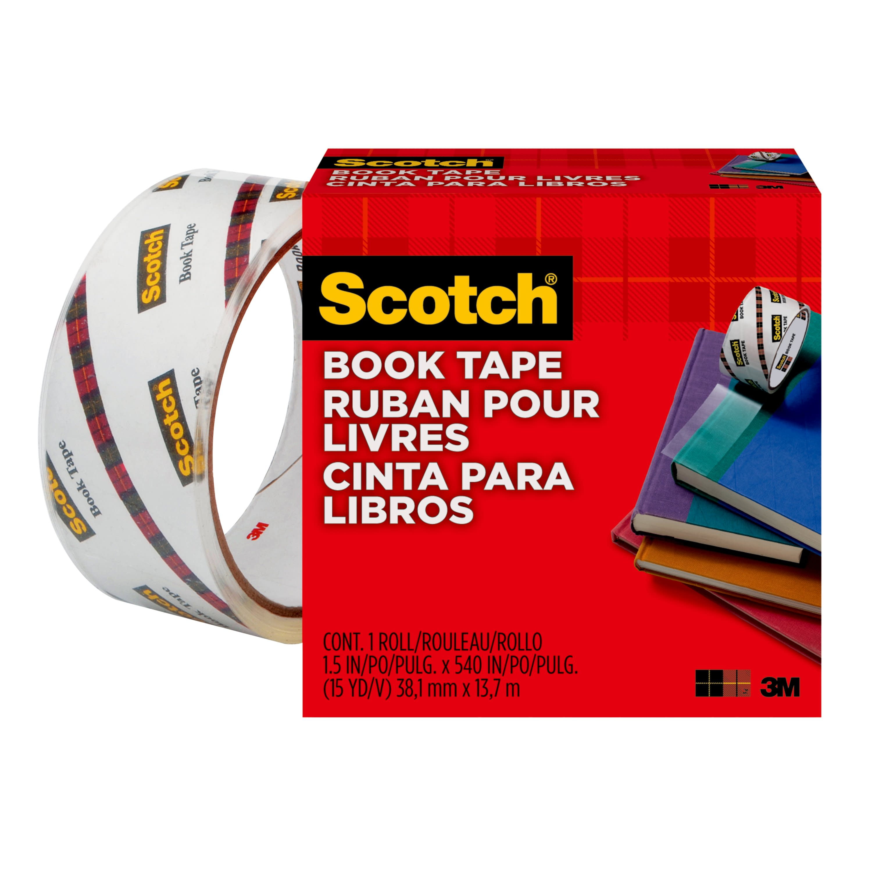 Scotch® Book Repair Tape, 845-36-12, 1.5 in x 15 yd (3.8 cm x 13.7 m)