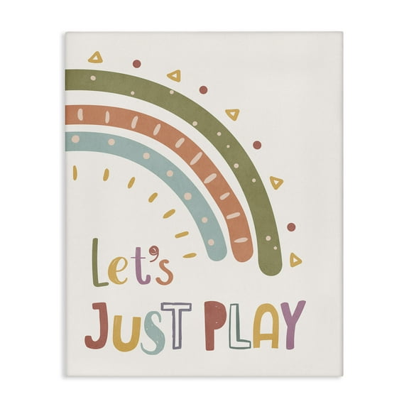 Stupell Industries Let's Just Play Rainbow Text & Numbers Painting Wrapped Canvas Art Print Wall Art, 16 x 20