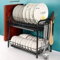 thumbnail image 3 of Dish Drainer 2-Layer Dish Drying Rack Drain Plate Rack with Drip Tray Kitchen Multi-Purpose Metal Dish Rack Storage Rack with Cutlery Rack, 3 of 6