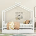 thumbnail image 2 of Bellemave Full Size House Bed,Metal Full Platform Bed Frame with 2 Storage Drawers and Roof,Full Storage Canopy Bed for Bedroom, White, 2 of 13