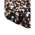 thumbnail image 5 of INSPIRE CHIC Women's A-Line Midi Skirt Floral Print Chiffon Vintage Summer Skirts S Black-White, 5 of 6