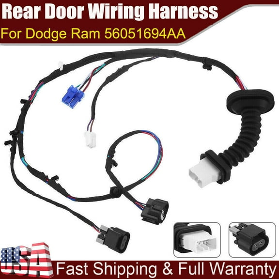 REAR DOOR WIRING HARNESS FOR 2004 05 06 07-10 DODGE RAM PICKUP TRUCK 645-506