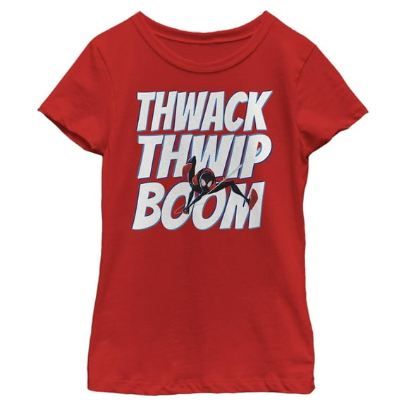 Girl's Marvel Spider-Man: Into the Spider-Verse Boom Noises  Graphic Tee Red Large