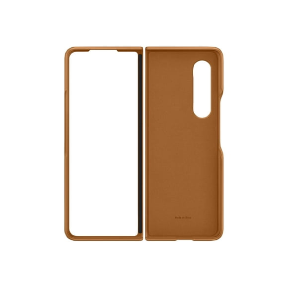 Samsung EF-VF926 - Flip cover for cell phone - leather - camel - for Galaxy Z Fold3 5G
