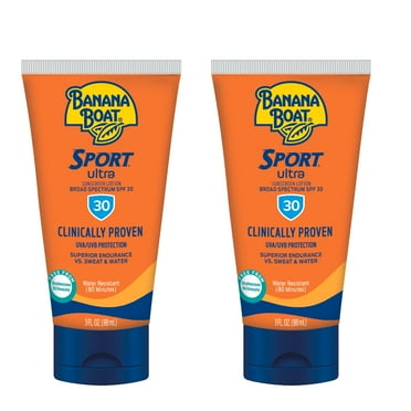 Banana Boat Sport Ultra SPF 30 Sunscreen Lotion, 3oz | Travel Size Sunscreen, Banana Boat Sunscreen SPF 30 Lotion, Oxybenzone Free Sunscreen, Sunblock Lotion Sunscreen SPF 30, 3oz
