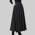 thumbnail image 2 of Jkety Summer Skirts Women's Skirts Vintage Elastic High Waist A-Line Long Maxi Skirts Black,3XL, 2 of 5