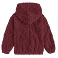 thumbnail image 4 of Lollipie Girls Fuzzy Fleece Hoodies Sweater Cable Knit Warm Sherpa Pullover Sweatshirt with Pockets 6-13 Years, 4 of 7