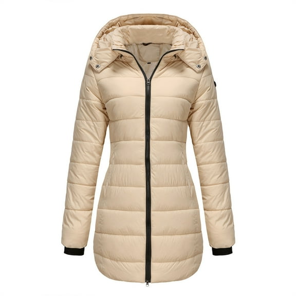 qucoqpe Women's Packable Down Jacket Hooded Puffer Jacket Lightweight Winter Coat on Clearance