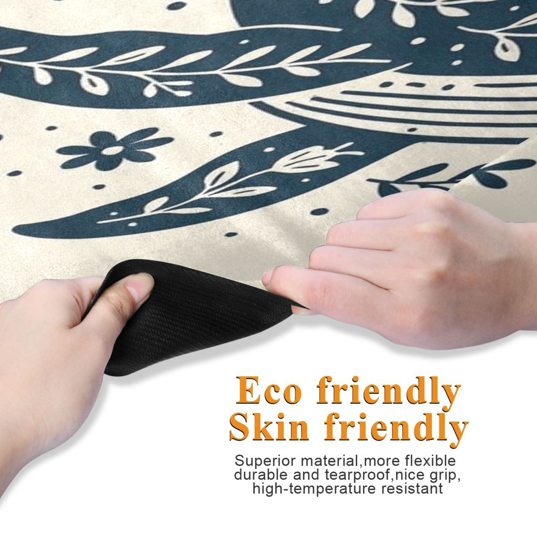 BZSMCE Yoga Mat Women Fitness Mat Whale in Floral Harmony Pattern