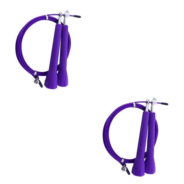 Cable de acero ajustable Greeniant velocidad rápida ABS cuerdas para saltar púrpura 2Conjunto