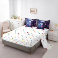 thumbnail image 5 of Feelyou Dreamy Moon Dragon Bedding Comforter Set for Kids, Galaxy Floral Flower King Bedding Sets, Blue Pink, Polkadot Reversible, 7 Pieces, 5 of 7