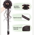 thumbnail image 3 of RUISINERY Double Braid Ponytail Hair Bun Synthetic Hair Extension Elastic Bun Loop For Women Natural Black Brown, 3 of 7
