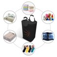thumbnail image 3 of DouZhe 50L Rectangular Laundry Basket, Basketball Ball Silhouette Prints Waterproof Foldable Laundry Hamper with Aluminum Handles, 3 of 6